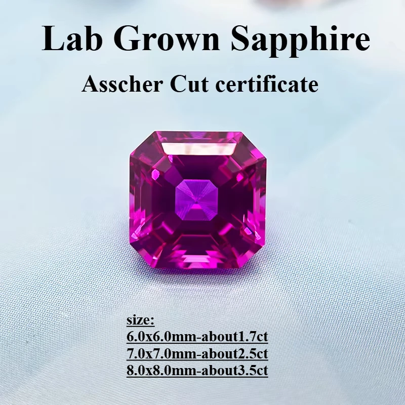 Lab Grown Sapphire Hot Pink Color Asscher Cut Selectable Certificate Gemstone for DIY Ring Necklace Earrings Materials
Lab Grown Sapphire Hot Pink Color Asscher Cut Selectable Certificate Gemstone for DIY Ring Necklace Earrings Materials