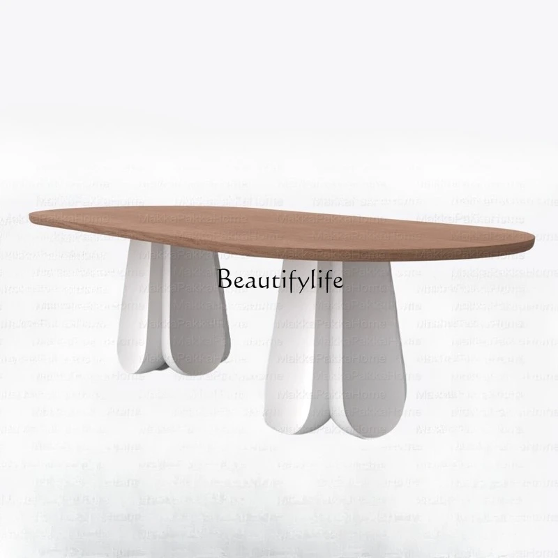 French Cream Style Petal Art Oak Dining Table Vintage Style Oval Solid Wood
French Cream Style Petal Art Oak Dining Table Vintage Style Oval Solid Wood