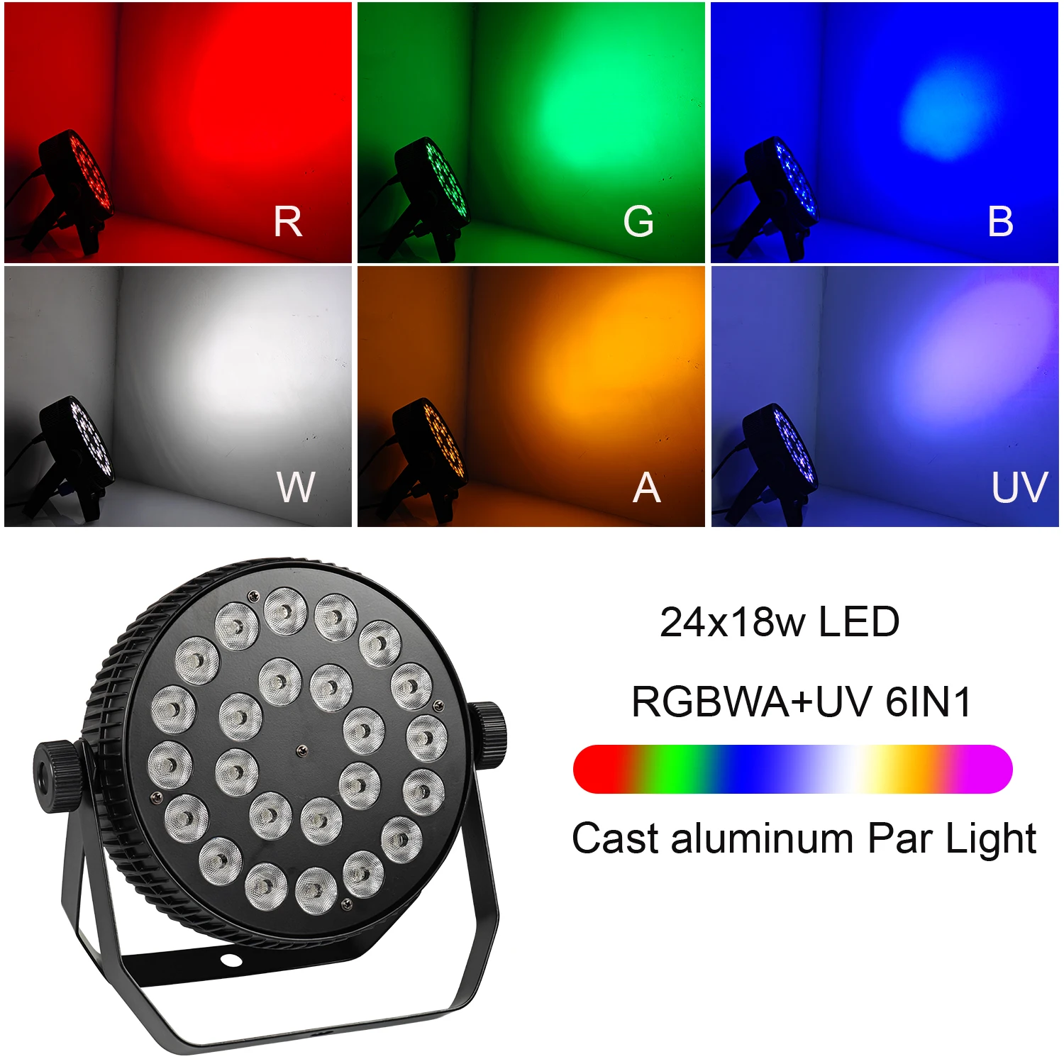 24x18w RGBWA+UV 6IN1 LED Par Light Aluminum Stage Light Sound activated DMX512 Control Wedding Bar Disco Lighting
24x18w RGBWA+UV 6IN1 LED Par Light Aluminum Stage Light Sound activated DMX512 Control Wedding Bar Disco Lighting