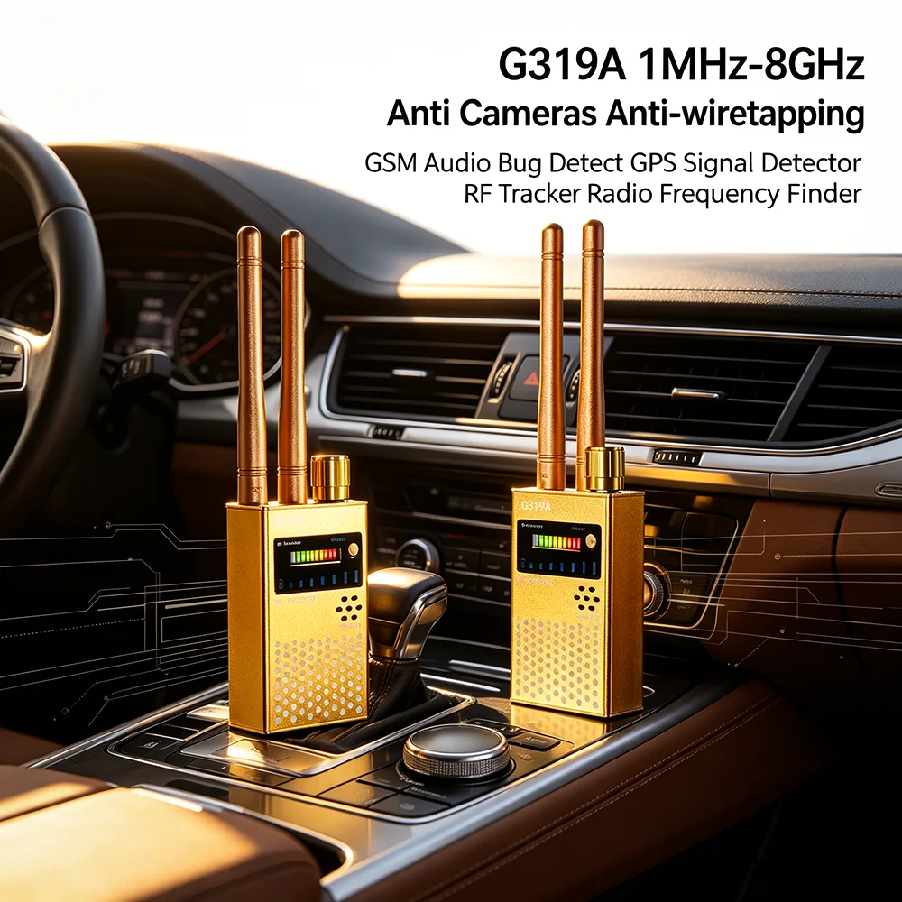 G319A 1MHz-8GHz Anti Cameras Anti-wiretapping GSM Audio Bug Detect GPS Signal Detector RF Tracker Radio Frequency Finder Antenna
G319A 1MHz-8GHz Anti Cameras Anti-wiretapping GSM Audio Bug Detect GPS Signal Detector RF Tracker Radio Frequency Finder Antenna