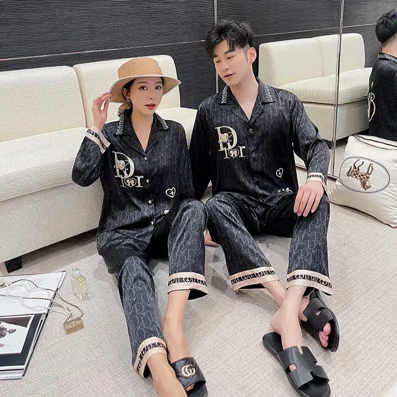 Spring 2023 Ice Silk Long Sleeve Thin Couples Pajamas Large Size Home Clothes Outdoor Wearable Sleepwear Set for Women
Spring 2023 Ice Silk Long Sleeve Thin Couples Pajamas Large Size Home Clothes Outdoor Wearable Sleepwear Set for Women