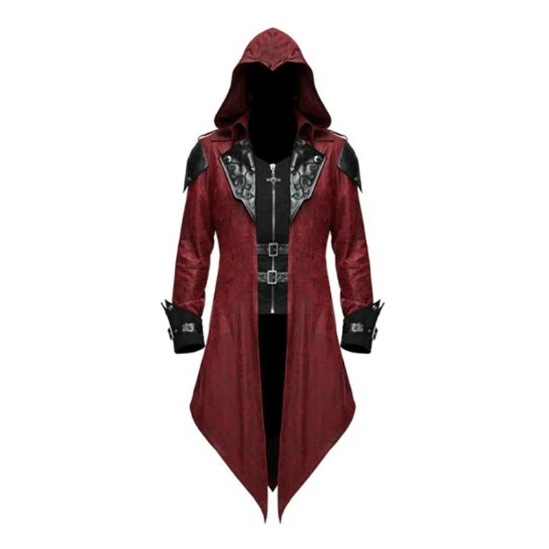 New Halloween Medieval Tailcoat Overcoat For Men, Vintage Patchwork Jacket
New Halloween Medieval Tailcoat Overcoat For Men, Vintage Patchwork Jacket
