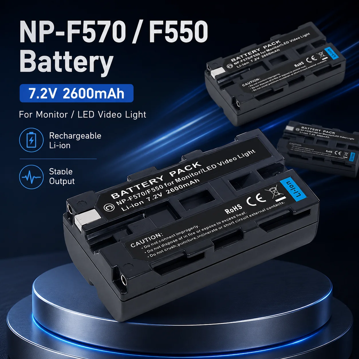 High Capacity 2600mAh NP-F550 NP-F570 Battery Long Lasting Rechargeable Battery for Sony NP-F Series CCD-TRV81 CCD-RV100 L70
High Capacity 2600mAh NP-F550 NP-F570 Battery Long Lasting Rechargeable Battery for Sony NP-F Series CCD-TRV81 CCD-RV100 L70