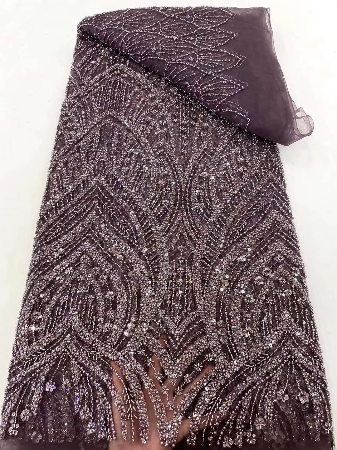 Elegant African French Tulle Embroidery Beaded Beads Lace Fabric Nigerian Sequins Lace Fabric For Wedding Party Christmas Dress
Elegant African French Tulle Embroidery Beaded Beads Lace Fabric Nigerian Sequins Lace Fabric For Wedding Party Christmas Dress