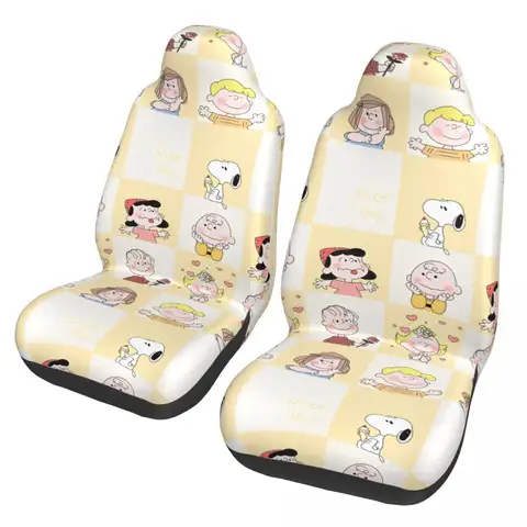 Snoopys Cartoon Dog Car Accessories Bucket Seat Covers for Vehicles Universal Fit Seat Covers for Car Suv Van