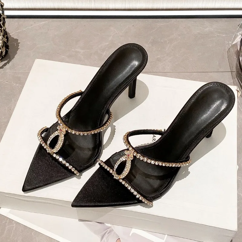 Luxury Plus Size Crystal-Trimmed Satin High Heels Open-Toe Slip-On Design Sleek Fashion Mules for Evening & Special Occasions
Luxury Plus Size Crystal-Trimmed Satin High Heels Open-Toe Slip-On Design Sleek Fashion Mules for Evening & Special Occasions