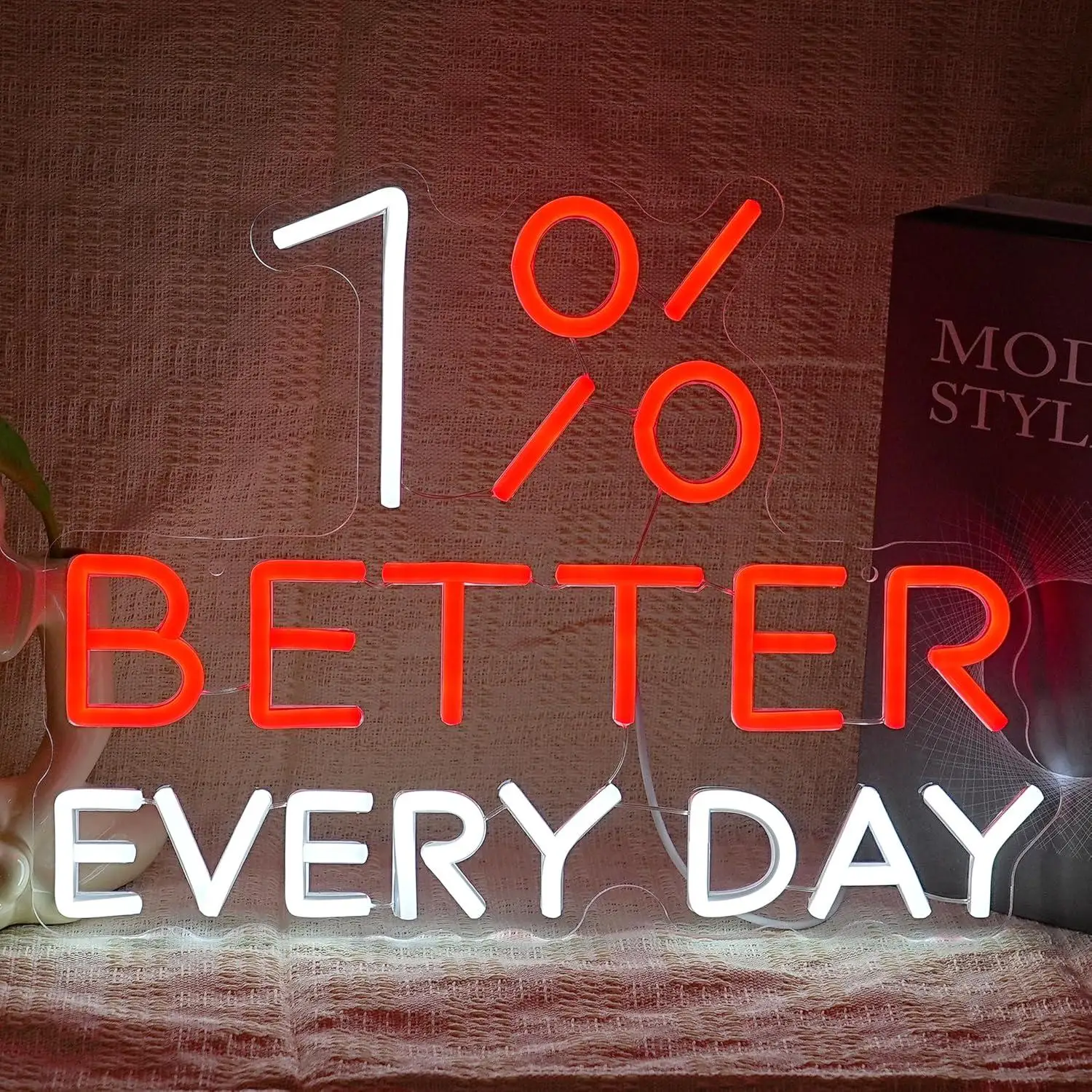 1% Better Every Day Neon Sign Inspirational Word Dimmable LED Neon Lights for Classroom Office Bedroom Cafe Bookstore Gym Decor
1% Better Every Day Neon Sign Inspirational Word Dimmable LED Neon Lights for Classroom Office Bedroom Cafe Bookstore Gym Decor