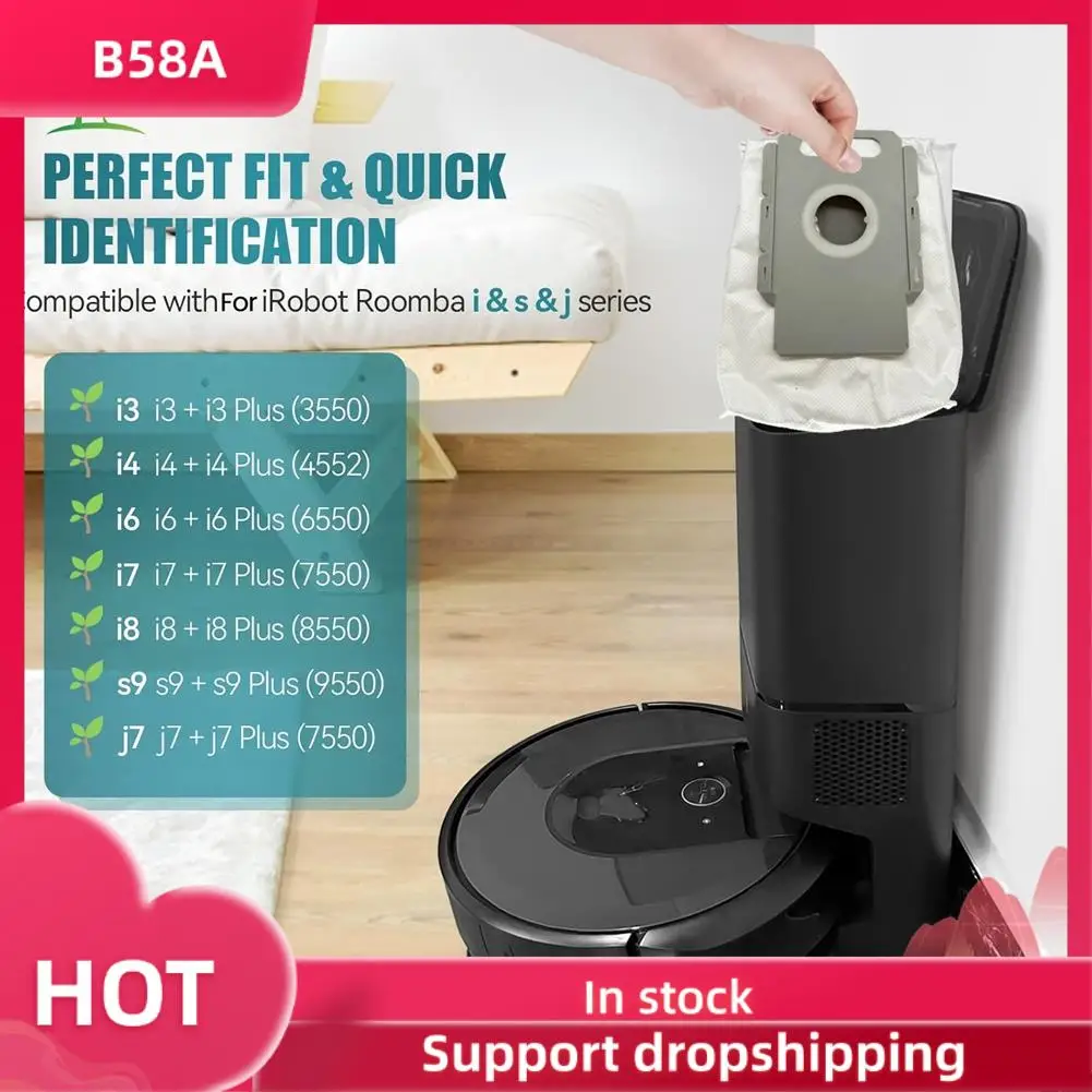 Мешок для пыли B58A для пылесоса Irobot Roomba I3 I3+ I7 I7+ I4 I6 I6+I8 I8+/Plus E5 E6 E7 J7 I, E & J Series, детали для пылесоса
Мешок для пыли B58A для пылесоса Irobot Roomba I3 I3+ I7 I7+ I4 I6 I6+I8 I8+/Plus E5 E6 E7 J7 I, E & J Series, детали для пылесоса