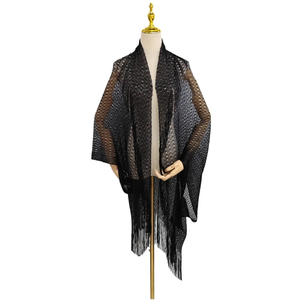 Fashion Tassel Patchwork Women Tulle Shawl V-Neck Cardigans Hollow Evening Prom Cape Summer Scarf Party
Fashion Tassel Patchwork Women Tulle Shawl V-Neck Cardigans Hollow Evening Prom Cape Summer Scarf Party