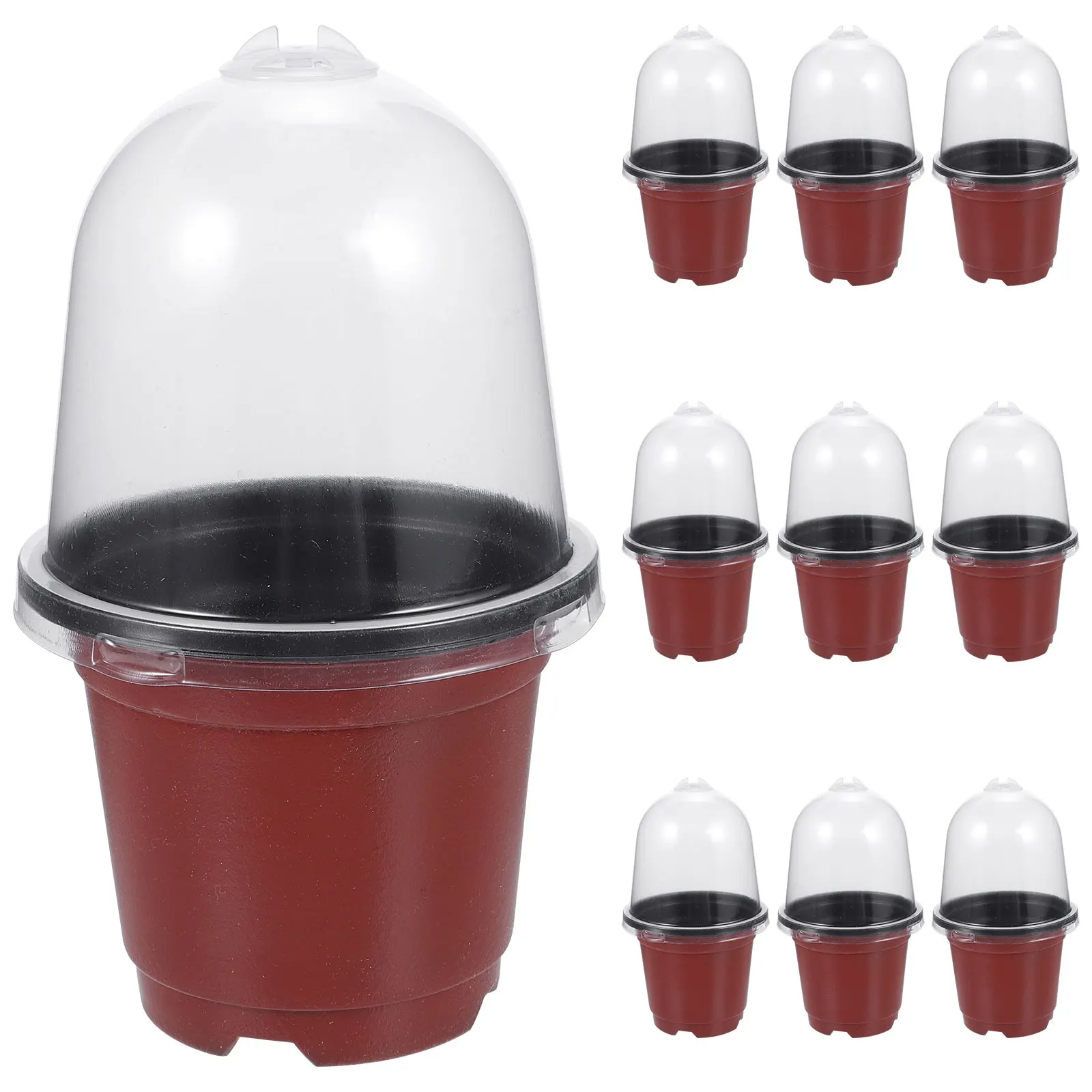 10pcs Nursery Pots Small Planting Pot Humidity Dome Stackable Starter Outdoor Gardening Flower Pot Planter Bonsai Container
10pcs Nursery Pots Small Planting Pot Humidity Dome Stackable Starter Outdoor Gardening Flower Pot Planter Bonsai Container