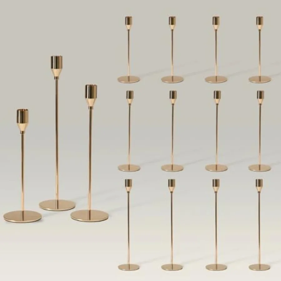 Upgraded Chrome Taper Candle Holders of 5 Bulk, Long Skinny Candlestick Heights: 9/11/13 Inch,Heavy Iron Anti-Slip Base for Fir
Upgraded Chrome Taper Candle Holders of 5 Bulk, Long Skinny Candlestick Heights: 9/11/13 Inch,Heavy Iron Anti-Slip Base for Fir