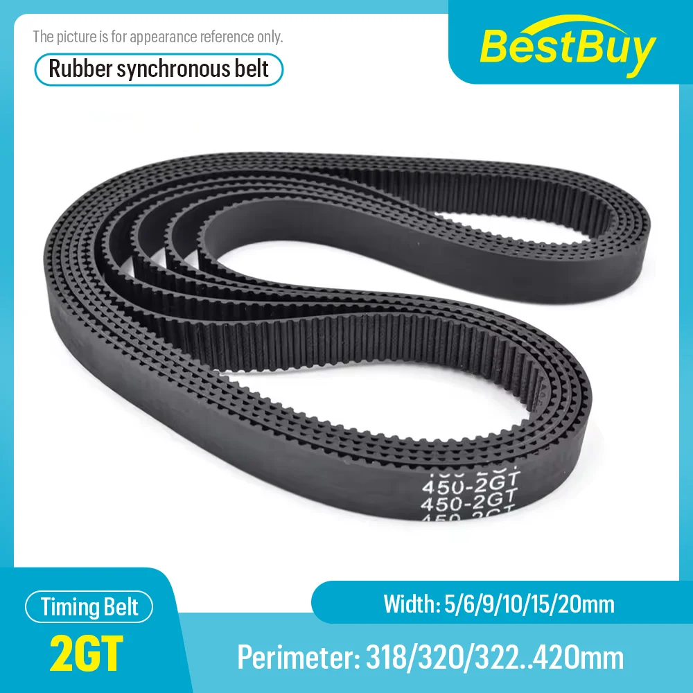 2GT Timing Belt Perimeter 318mm-420mm Width 5-20mm Rubber GT2 Synchronous Belt Pitch 2mm for 3D Printer
2GT Timing Belt Perimeter 318mm-420mm Width 5-20mm Rubber GT2 Synchronous Belt Pitch 2mm for 3D Printer