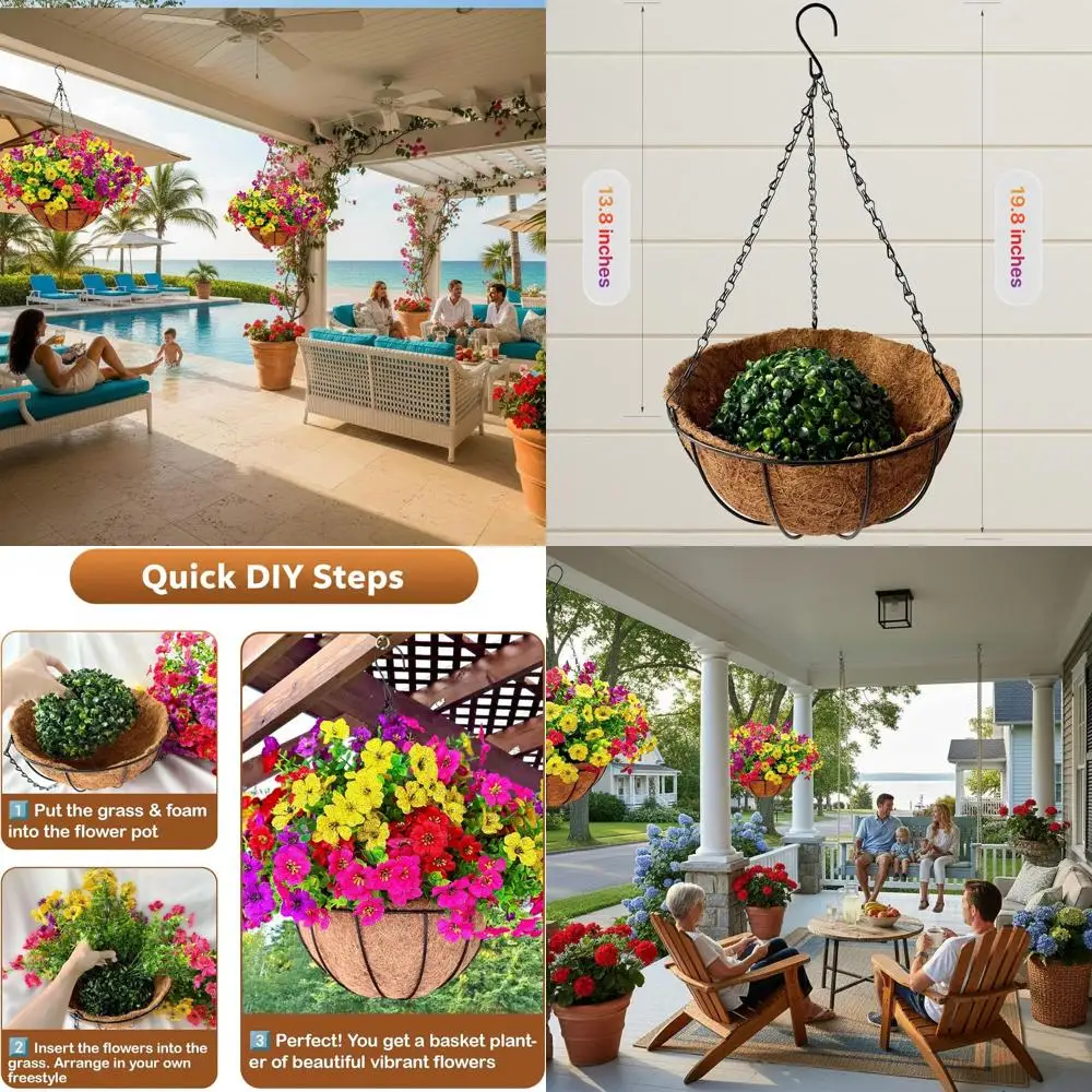 2 упаковки искусственных растений для улицы с подвесными кашпо 12 дюймов и подставками – 24 пучка, устойчивые к УФ-излучению, яркие розовые и желтые розы
2 упаковки искусственных растений для улицы с подвесными кашпо 12 дюймов и подставками – 24 пучка, устойчивые к УФ-излучению, яркие розовые и желтые розы