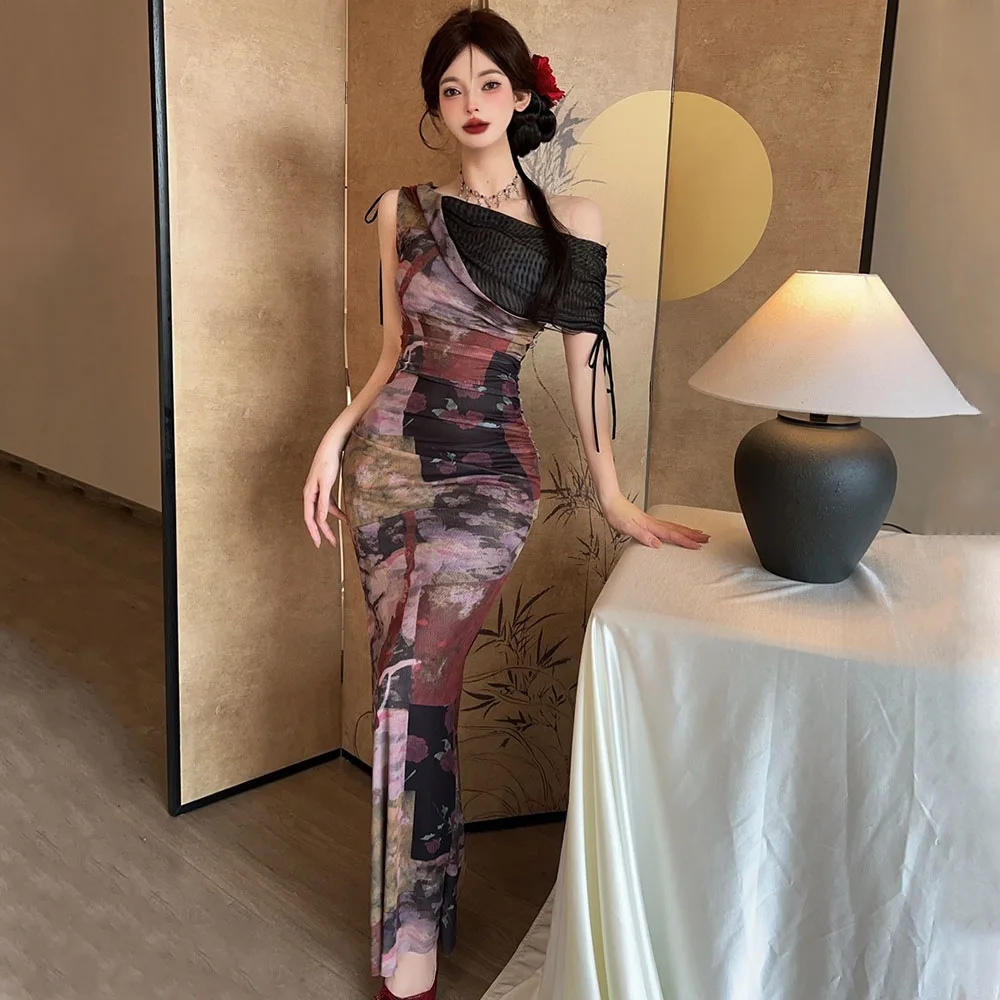 Vintage Oil Painting Print Mermaid Maxi Dress Y2K Asymmetrical Mesh Off-shoulder Bodycon Formal Evening Party Prom Vestidos Gown
Vintage Oil Painting Print Mermaid Maxi Dress Y2K Asymmetrical Mesh Off-shoulder Bodycon Formal Evening Party Prom Vestidos Gown