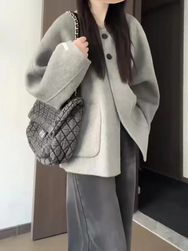 Двустороннее шерстяное пальто в стиле ретро Lazy ort, женское зимнее корейское свободное теплое шерстяное пальто, модное прямое шерстяное пальто
Двустороннее шерстяное пальто в стиле ретро Lazy ort, женское зимнее корейское свободное теплое шерстяное пальто, модное прямое шерстяное пальто