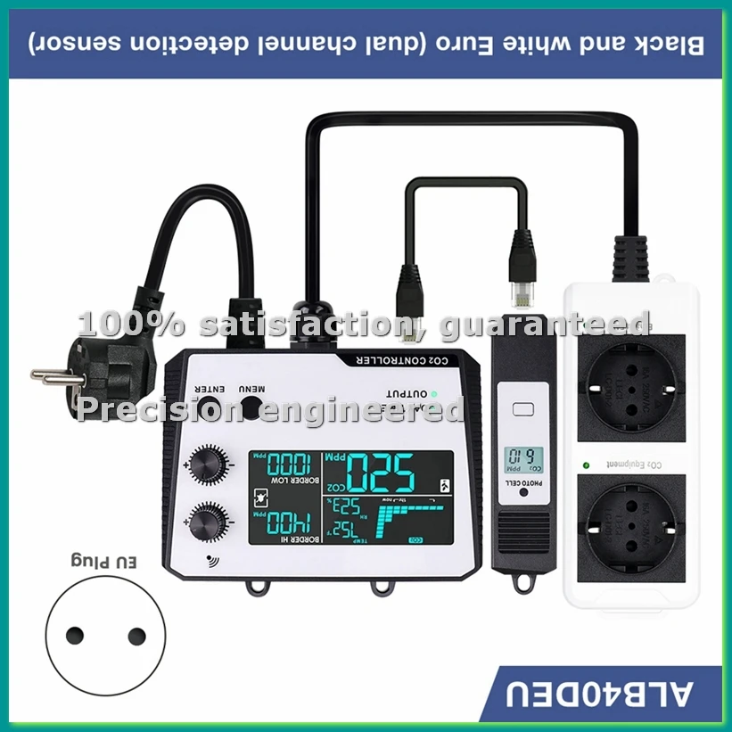 Carbon Dioxide Controller Dual Channel Split Probe CO2 Monitor CO2 Pressure Reducer Valve for Greenhouse EU Plug C-BCBW
Carbon Dioxide Controller Dual Channel Split Probe CO2 Monitor CO2 Pressure Reducer Valve for Greenhouse EU Plug C-BCBW