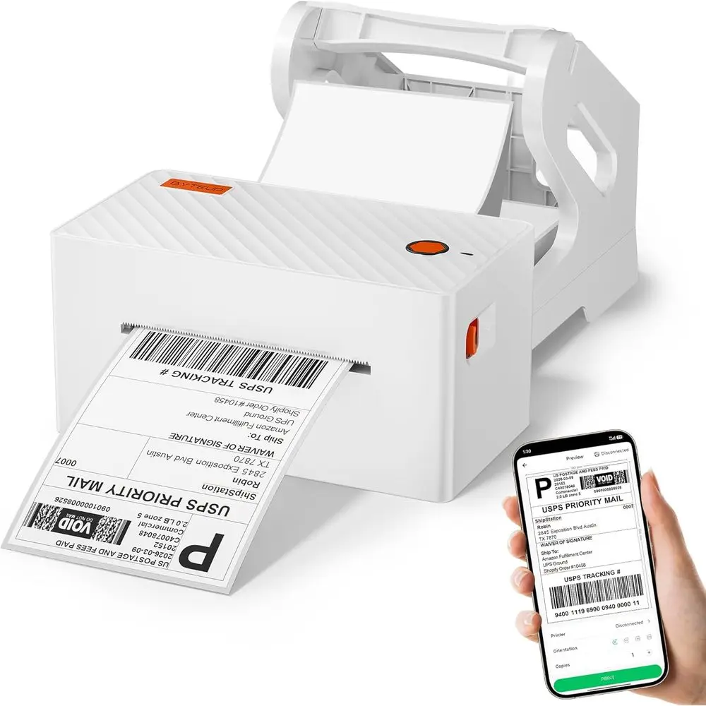 Bluetooth 4x6 Thermal Shipping Label Printer – 203 DPI, Compatible with iOS, Android, Windows, Chromebook via USB, Save First La
Bluetooth 4x6 Thermal Shipping Label Printer – 203 DPI, Compatible with iOS, Android, Windows, Chromebook via USB, Save First La