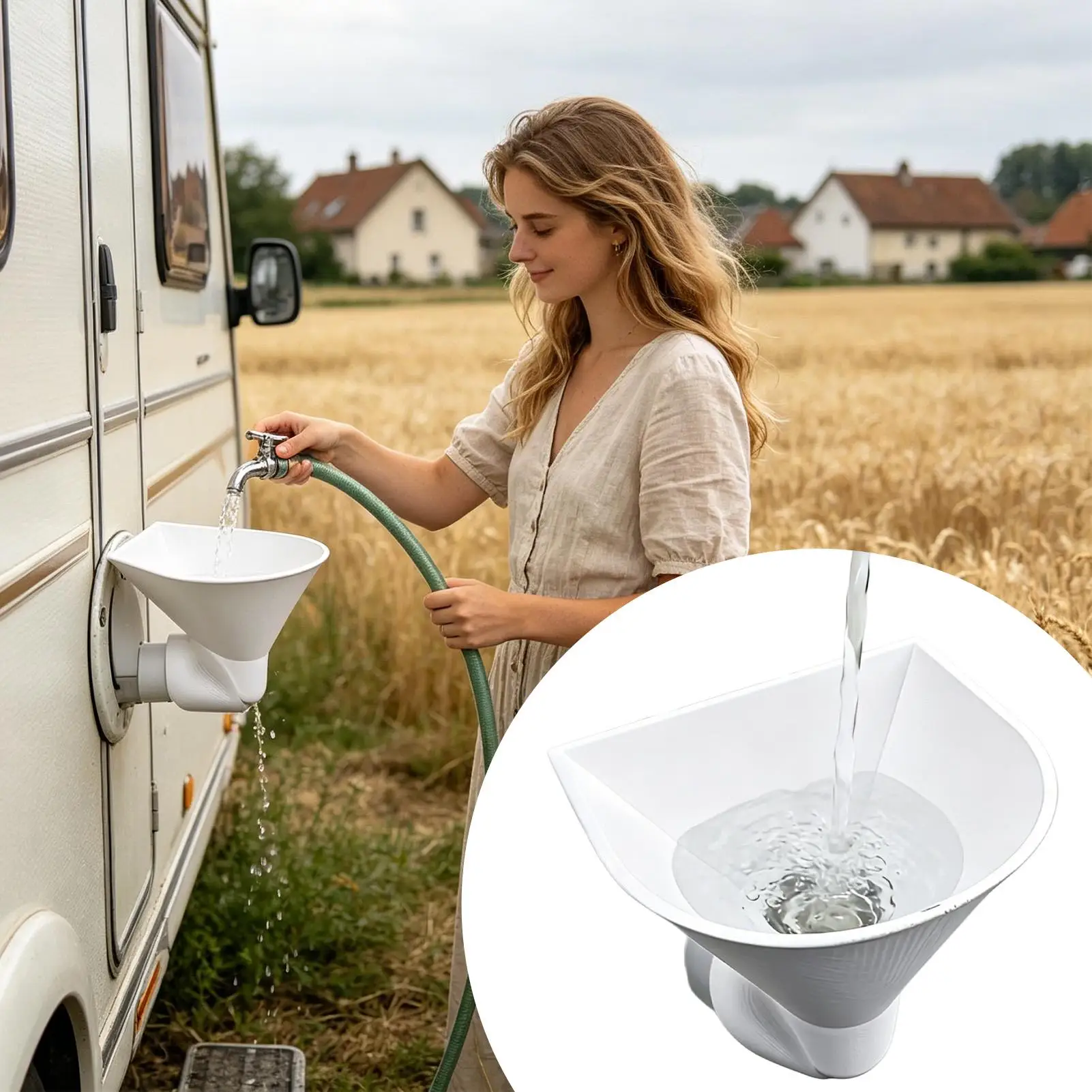 Water Filler Funnel for Campers Campervans RV Caravan Tent Travel Trailers Campers Anti-Splash Leak-Proof Wide Mouth Filler
Water Filler Funnel for Campers Campervans RV Caravan Tent Travel Trailers Campers Anti-Splash Leak-Proof Wide Mouth Filler