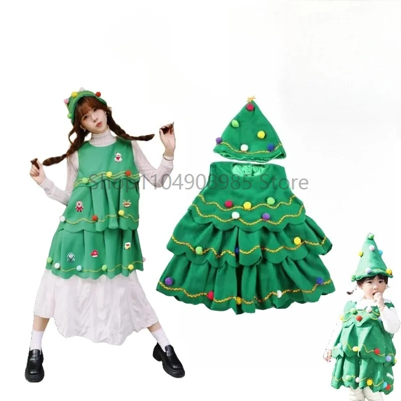Christmas Tree Cosplay Costume Parent-children Wear Green Dress with Hat Suit Christmas Party Daily Wear Gifts Women Girls
Christmas Tree Cosplay Costume Parent-children Wear Green Dress with Hat Suit Christmas Party Daily Wear Gifts Women Girls
