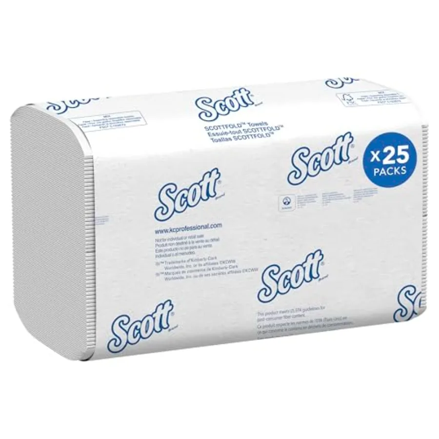 Pro Scottfold Universal Multifold Paper Towels Bulk 01980 Absorbency Pockets White 9.4"x12.4" Towel (175 Sheets/Pack 25 Packs/C
Pro Scottfold Universal Multifold Paper Towels Bulk 01980 Absorbency Pockets White 9.4"x12.4" Towel (175 Sheets/Pack 25 Packs/C