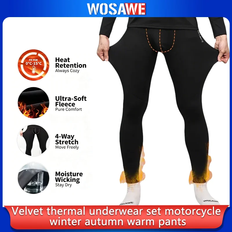 WOSAWE Fleece Lined Thermal Underwear Set Motorcycle Skiing Base Layer Winter Autumn Warm Long Johns
WOSAWE Fleece Lined Thermal Underwear Set Motorcycle Skiing Base Layer Winter Autumn Warm Long Johns