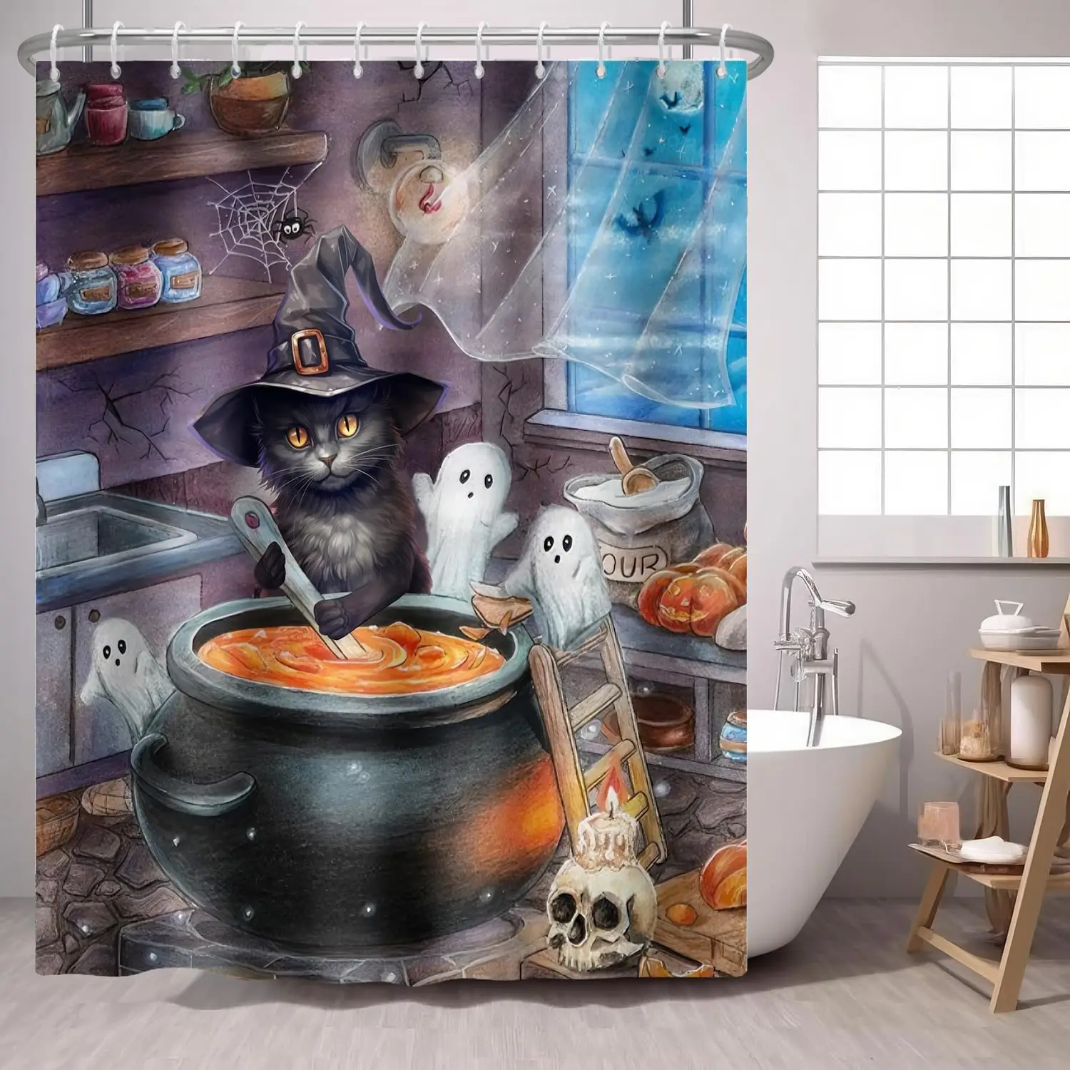 Хэллоуин Кот Занавеска Для Душа Волшебный Кот Призрак Окно Луна Ужас Хэллоуин Ночь, Фиолетовая Ткань Занавески Для Душа Аксессуары Для Ванной Комнаты
Хэллоуин Кот Занавеска Для Душа Волшебный Кот Призрак Окно Луна Ужас Хэллоуин Ночь, Фиолетовая Ткань Занавески Для Душа Аксессуары Для Ванной Комнаты