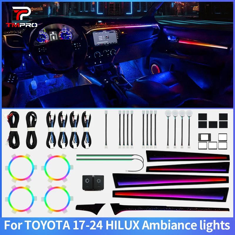 TMPRO 64 Colors LED Safety assistance systems Ambient Lighting For Toyota HILUX 2017-2024 Automotive Interior Decoration
TMPRO 64 Colors LED Safety assistance systems Ambient Lighting For Toyota HILUX 2017-2024 Automotive Interior Decoration