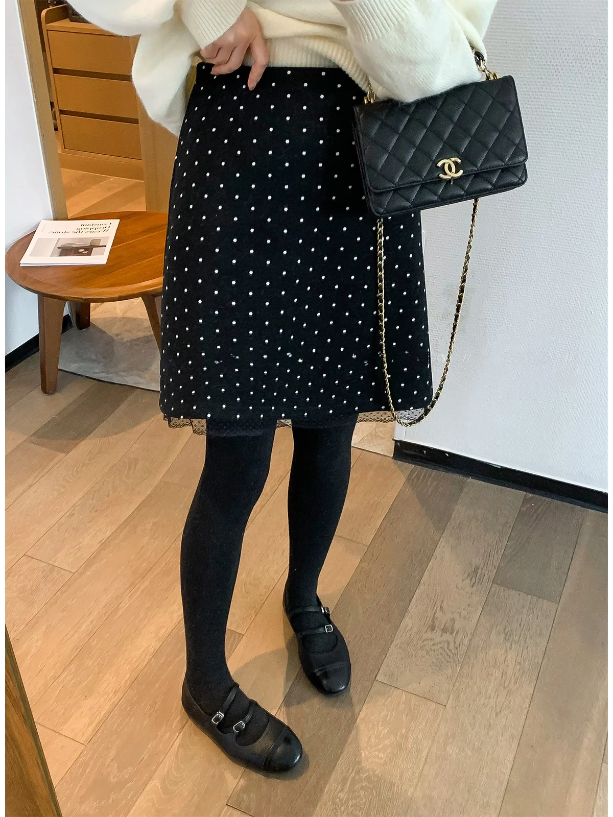 High Waist A-Line Skirt Women's Polka Dot Commute Spring 2026 Love Devil Fish Black And White Half-length Skirt
High Waist A-Line Skirt Women's Polka Dot Commute Spring 2026 Love Devil Fish Black And White Half-length Skirt