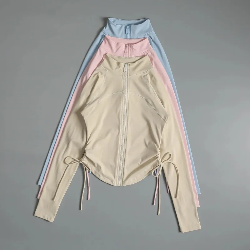 Yoga suit autumn sports jacket for women drawstring tight slim zipper stand collar long sleeve professional running bodysuit
Yoga suit autumn sports jacket for women drawstring tight slim zipper stand collar long sleeve professional running bodysuit