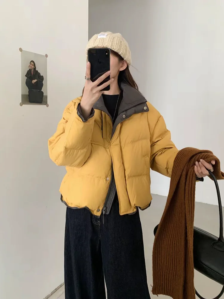 Winter Short Warm Stand Collar Down Jacket Women White Duck Down Solid Puff Parker Outwears Female Zipper Thicken Quilted Jacket
Winter Short Warm Stand Collar Down Jacket Women White Duck Down Solid Puff Parker Outwears Female Zipper Thicken Quilted Jacket