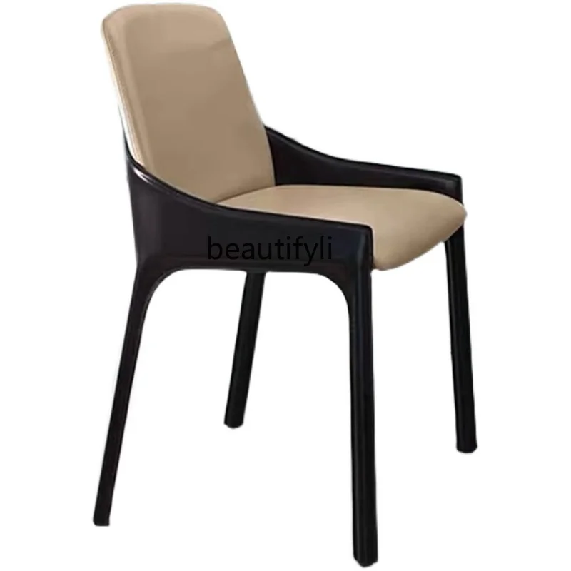 Hotel Nordic Dining Chair Single Soft Bag Chair Home Restaurant Saddle Leather Negotiation Chair
Hotel Nordic Dining Chair Single Soft Bag Chair Home Restaurant Saddle Leather Negotiation Chair