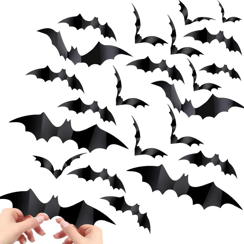 60PCS Bat Decor, Halloween Room Decor, 4 Different Sizes Realistic Waterproof PVC Black 3D Scary Bat Sticker for Home Decor Wall
60PCS Bat Decor, Halloween Room Decor, 4 Different Sizes Realistic Waterproof PVC Black 3D Scary Bat Sticker for Home Decor Wall