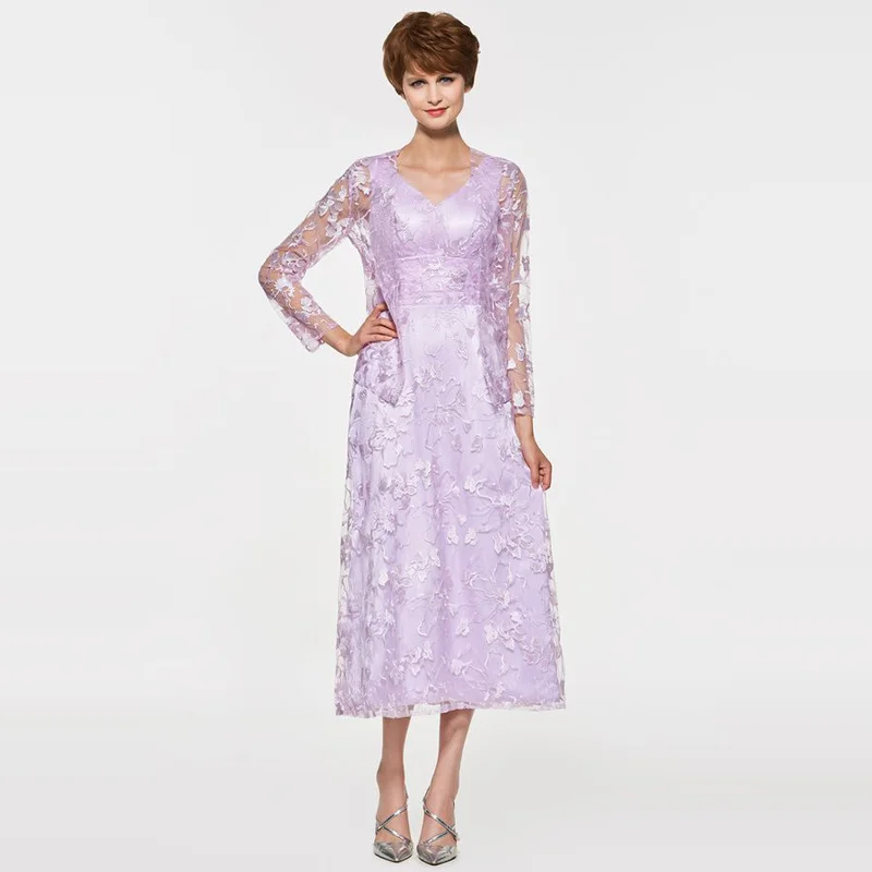 Mother of The Bride Dresses with Jacket V-neck Lace Sleeveless Wedding Party Gowns A-line Tea-Length Mother Dresses for Wedding
Mother of The Bride Dresses with Jacket V-neck Lace Sleeveless Wedding Party Gowns A-line Tea-Length Mother Dresses for Wedding