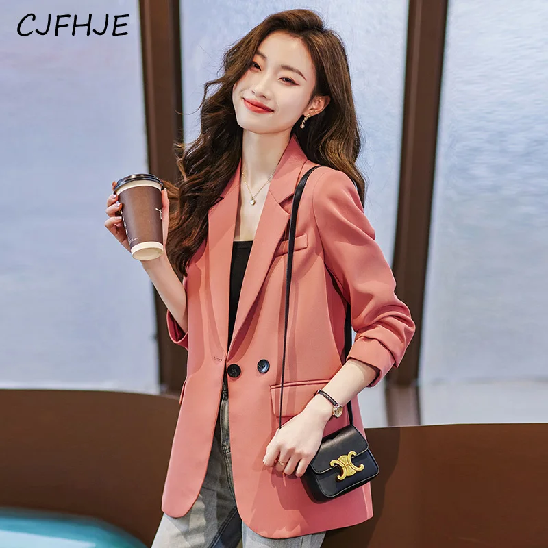 CJFHJE New Women's Pink Small Suit Coat Spring Autumn Korean Fashion Loose Double Breasted Women Long Sleeved Casual Suit Coat
CJFHJE New Women's Pink Small Suit Coat Spring Autumn Korean Fashion Loose Double Breasted Women Long Sleeved Casual Suit Coat