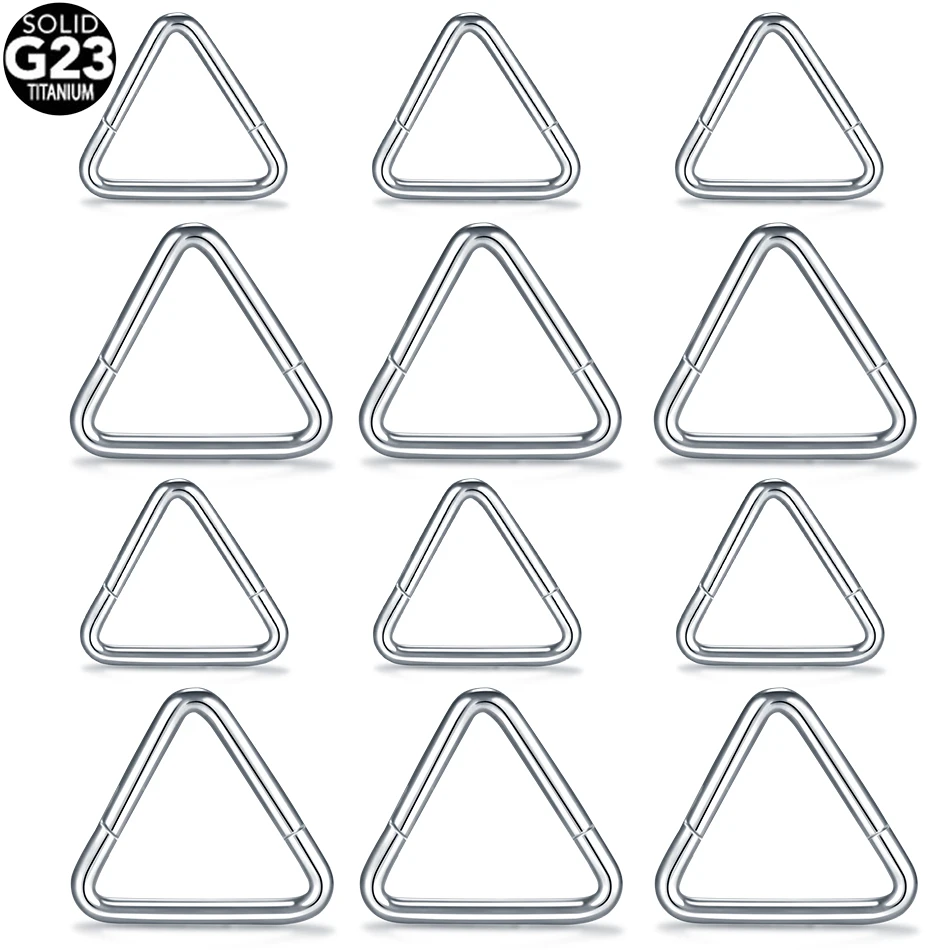 10Pcs/lot G23 Titanium Triangle Design Segment Nose Ring Hoop Septum Clicker Helix Piercing Earring Stud Body Piercing Jewelry
10Pcs/lot G23 Titanium Triangle Design Segment Nose Ring Hoop Septum Clicker Helix Piercing Earring Stud Body Piercing Jewelry