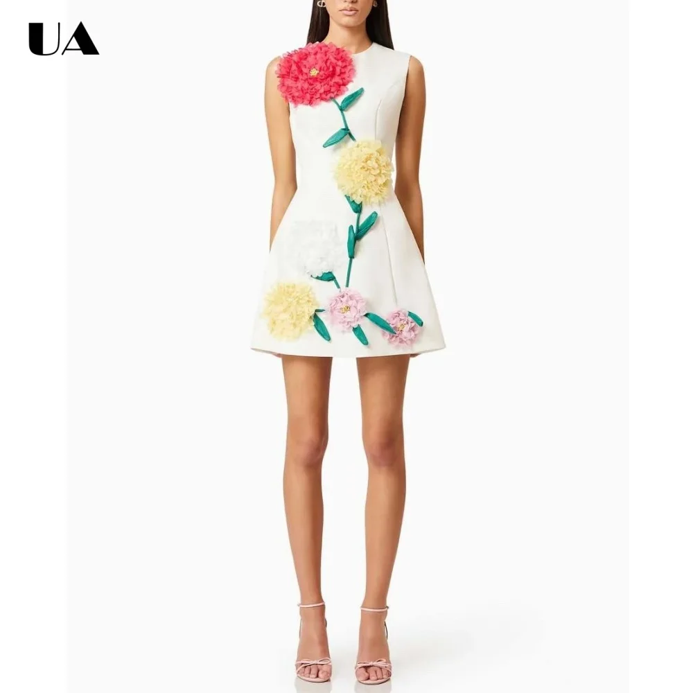 Trendy Fit-and-flare O-neck 3D Flower Mini Dress Vintage Sleeveless Short Dress for Woman Fashionable Solid Cocktail Party Dress
Trendy Fit-and-flare O-neck 3D Flower Mini Dress Vintage Sleeveless Short Dress for Woman Fashionable Solid Cocktail Party Dress