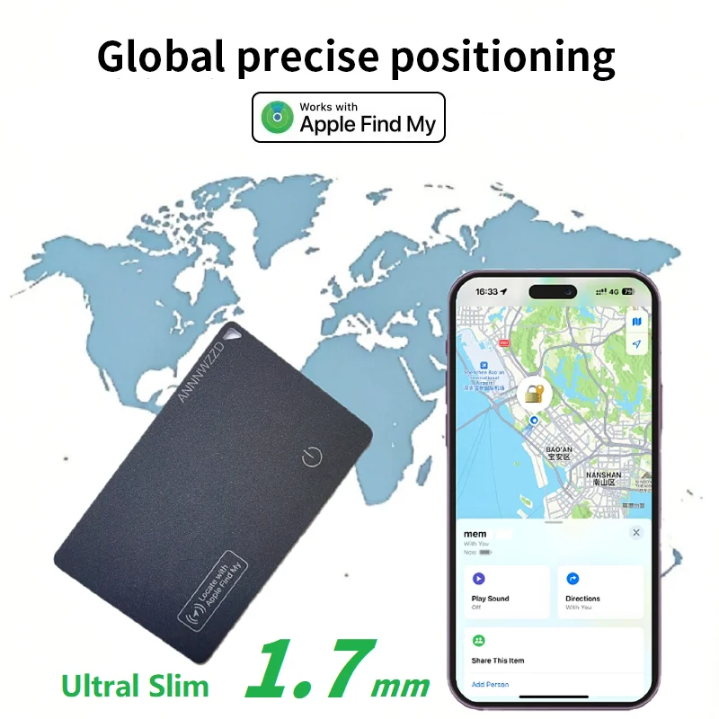 Smart wallet tracking card wireless charging GPS locator 1.7mm thin Ultra slim Anti-lost device works with apple find my airtag
Smart wallet tracking card wireless charging GPS locator 1.7mm thin Ultra slim Anti-lost device works with apple find my airtag
