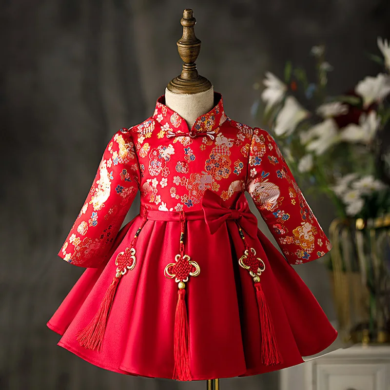 Baby Girl Tang Dress One Week Birthday Hanfu Girls New Year's Clothing New Year's Clothing Spring Red Spring Dress
Baby Girl Tang Dress One Week Birthday Hanfu Girls New Year's Clothing New Year's Clothing Spring Red Spring Dress