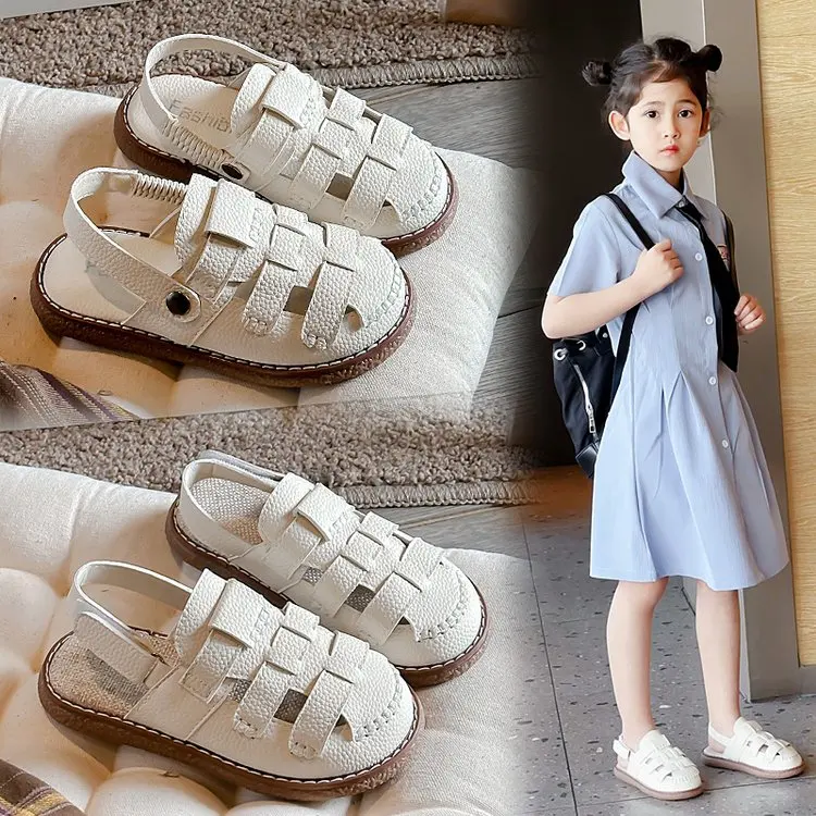Toddler Hollow Roman Casual Sandals, Litchi Grain Leather Light Non-slip Sole For All Seasons Daily Footwear Matching
Toddler Hollow Roman Casual Sandals, Litchi Grain Leather Light Non-slip Sole For All Seasons Daily Footwear Matching
