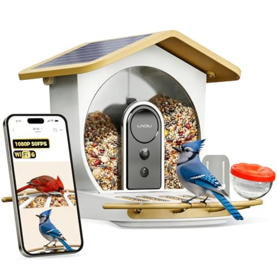 Smart Bird Feeder with Dual Cameras 1080P 50FPS Live Stream Solar Panel 5200mAh Battery AI Bird Identification Real-Time Bird A
Smart Bird Feeder with Dual Cameras 1080P 50FPS Live Stream Solar Panel 5200mAh Battery AI Bird Identification Real-Time Bird A