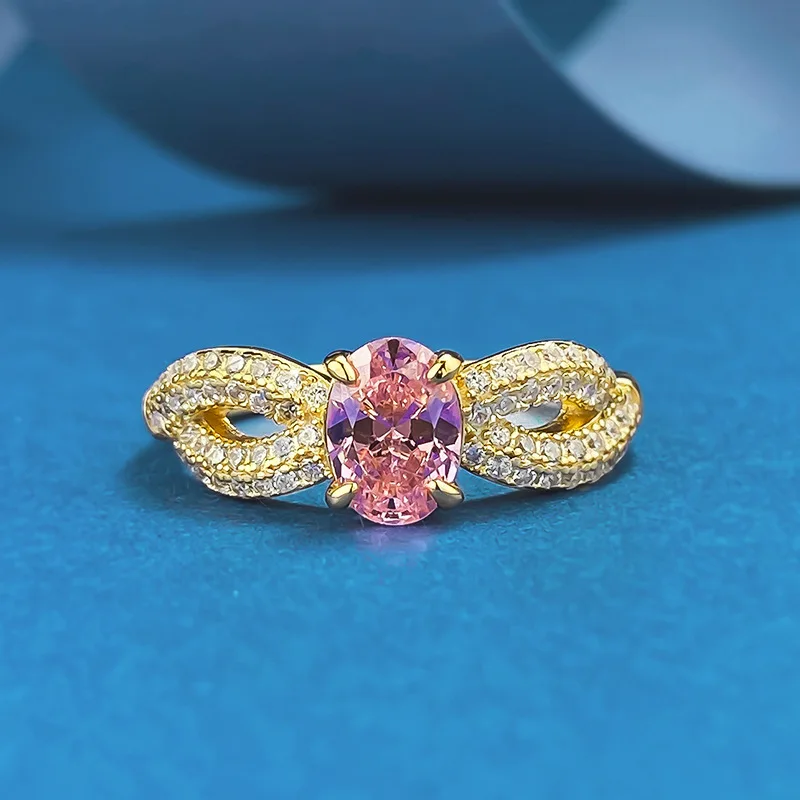 GXGlint 925 Sterling Silver Elegant Oval Zircon Ring 5*7mm Pigeon Egg CZ Paraiba Pink Ring Women's Wedding Jewelry
GXGlint 925 Sterling Silver Elegant Oval Zircon Ring 5*7mm Pigeon Egg CZ Paraiba Pink Ring Women's Wedding Jewelry
