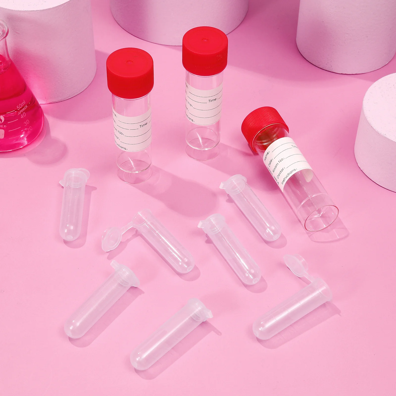 205Pcs Laboratory Test Bottle Clear Sample Plastic Bottles Durable Heat Resistant Storage Bottles for Lab Use Test Tubes 
205Pcs Laboratory Test Bottle Clear Sample Plastic Bottles Durable Heat Resistant Storage Bottles for Lab Use Test Tubes