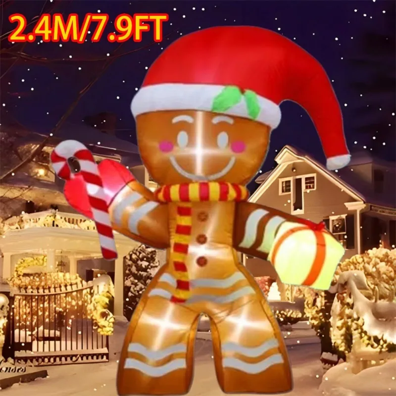 Christmas Decorations Inflatable Toys Cane Gingerbread Man Built-in LED Lights Inflated Model Outdoor Ornament Xmas Party Decor
Christmas Decorations Inflatable Toys Cane Gingerbread Man Built-in LED Lights Inflated Model Outdoor Ornament Xmas Party Decor
