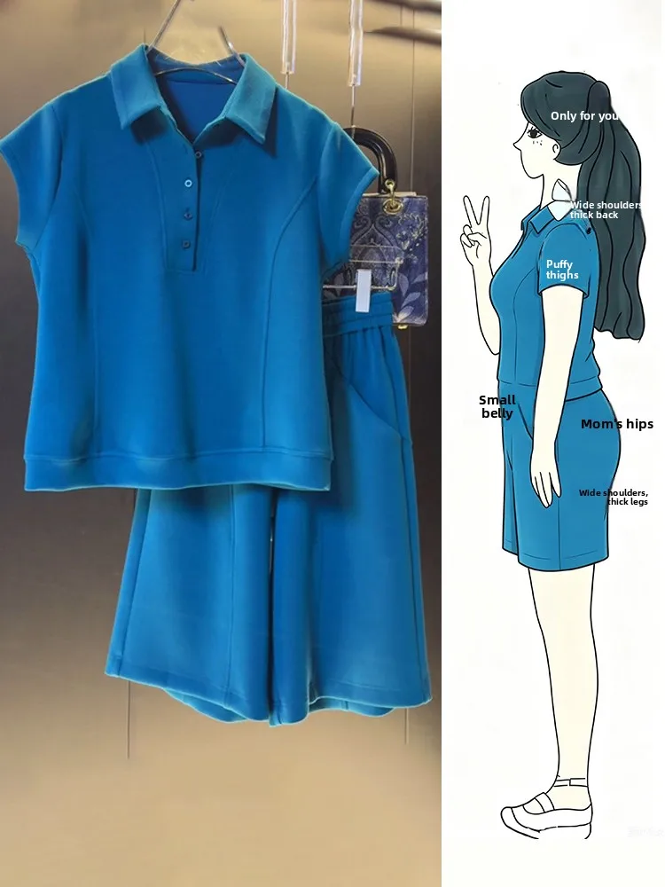 Blue Neck Short Sleeve Fashion Set Women Summer 2026 Loose Top Casual Wide Leg Pants Two Piece Set Breathable Casual Style
Blue Neck Short Sleeve Fashion Set Women Summer 2026 Loose Top Casual Wide Leg Pants Two Piece Set Breathable Casual Style