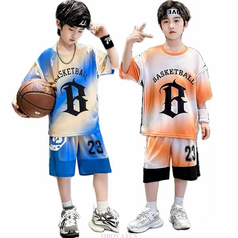 Child Boy Summer Sports Jerseys Suit T-shirt Shorts Tracksuit 2Pcs Clothes Set Teenage Kids Basketball Uniform Clothing Set 5-14
Child Boy Summer Sports Jerseys Suit T-shirt Shorts Tracksuit 2Pcs Clothes Set Teenage Kids Basketball Uniform Clothing Set 5-14