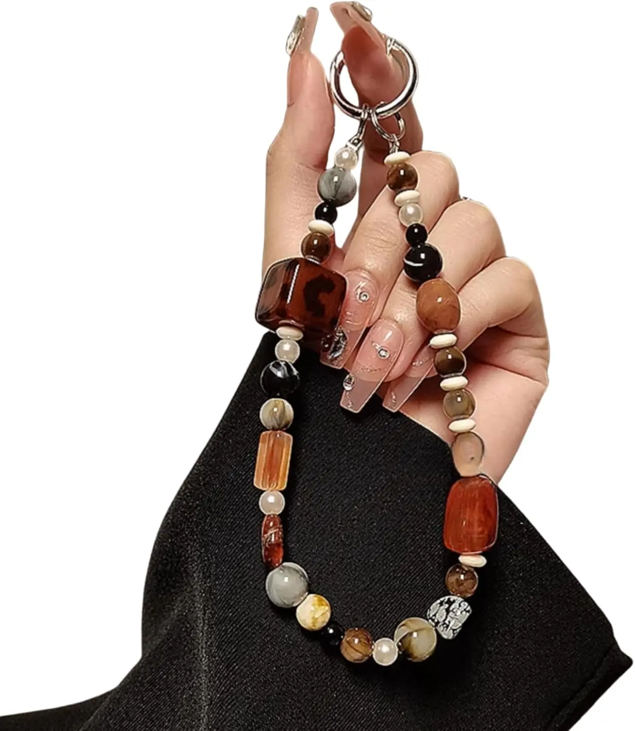 Cute Crystal Beaded Phone Charm with Fluffy Leopard Print Wrist Strap for Women
Cute Crystal Beaded Phone Charm with Fluffy Leopard Print Wrist Strap for Women