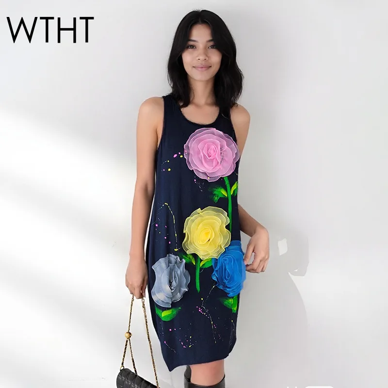 WTHT модное женское красочное джинсовое платье с 3D цветами и граффити, весенняя мода 2026, женские платья без рукавов с круглым вырезом 1LS2820
WTHT модное женское красочное джинсовое платье с 3D цветами и граффити, весенняя мода 2026, женские платья без рукавов с круглым вырезом 1LS2820