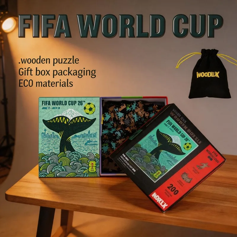 FIFA Officially Licensed Wooden World Cup Host City Seattle Humpback Whale Theme Jigsaw Puzzle Football Fan Collectibles Gifts
FIFA Officially Licensed Wooden World Cup Host City Seattle Humpback Whale Theme Jigsaw Puzzle Football Fan Collectibles Gifts