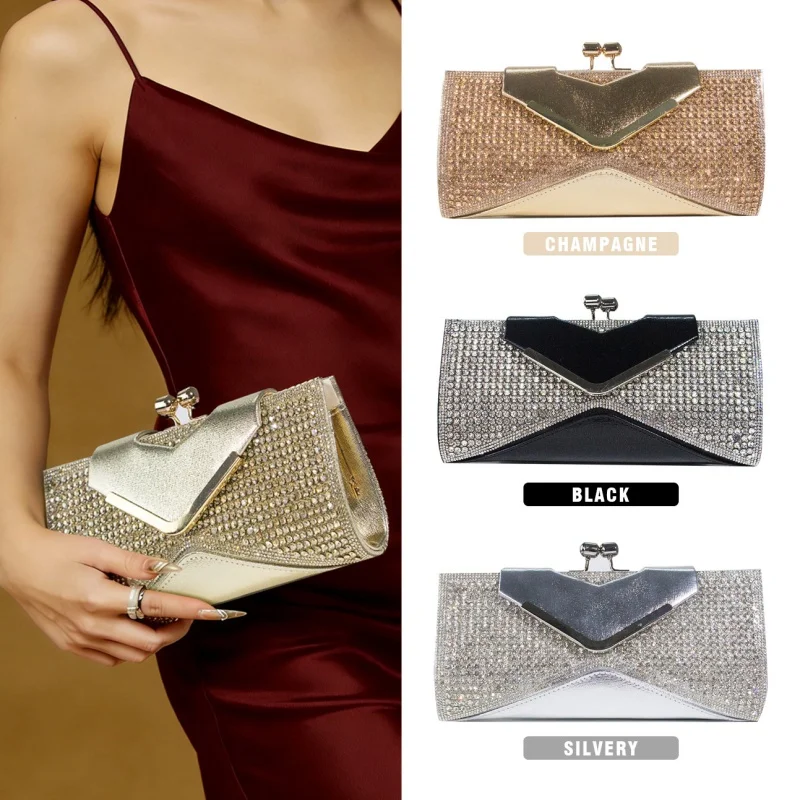 2026 Brand Luxury Women's Diamond Clutch Purse Shiny Evening Bag High-End Fashion Party Handbag Wedding Crossbody Bag
2026 Brand Luxury Women's Diamond Clutch Purse Shiny Evening Bag High-End Fashion Party Handbag Wedding Crossbody Bag