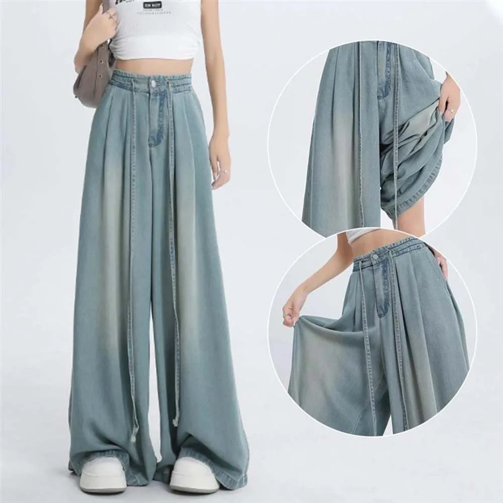 Summer Luxury Soft Cozy Fabric Woman Jeans Loose Wide Leg Elastic Waist Pants Fashion Casual Trousers Plus Length
Summer Luxury Soft Cozy Fabric Woman Jeans Loose Wide Leg Elastic Waist Pants Fashion Casual Trousers Plus Length
